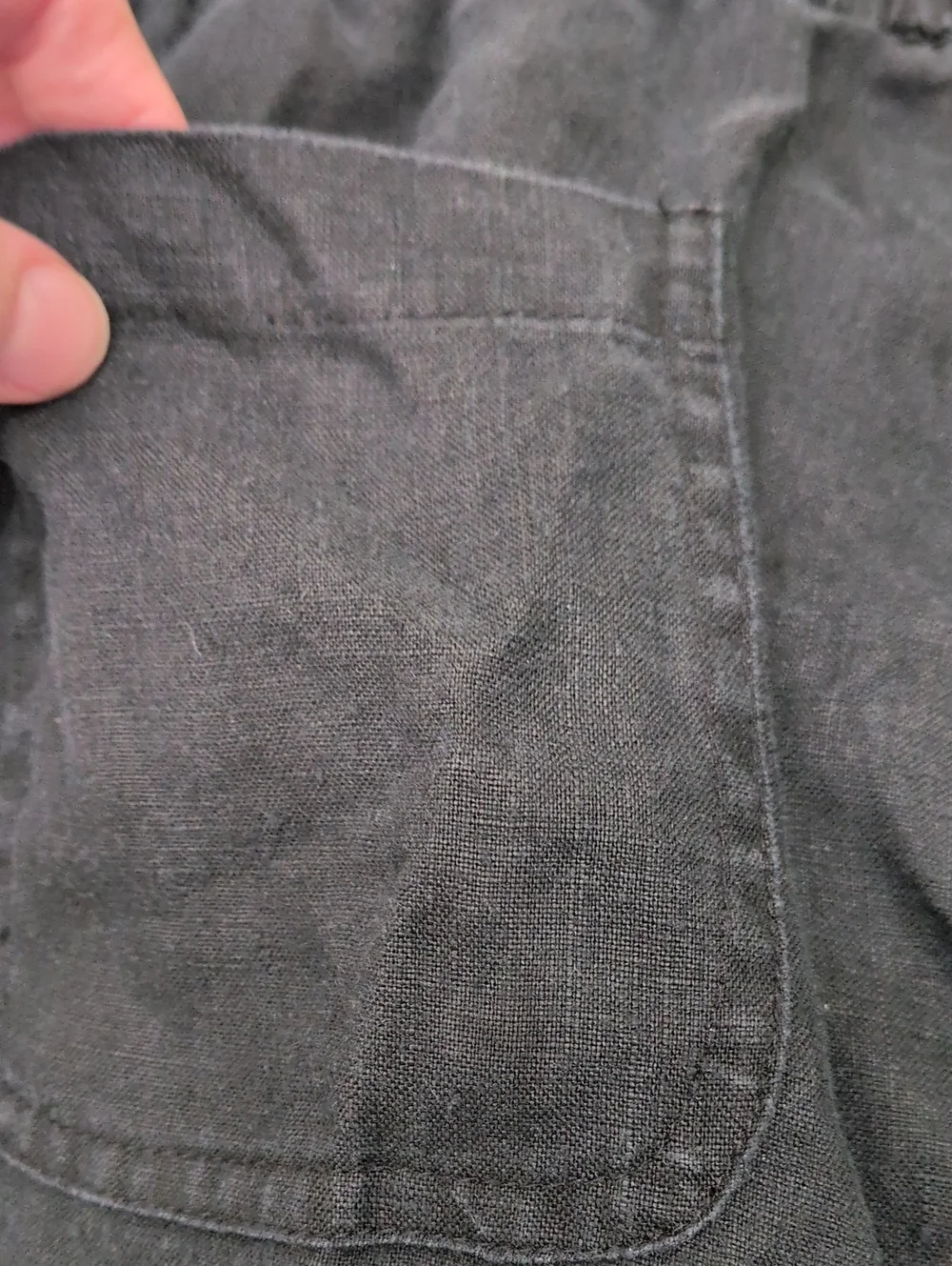 Quince Linen Pants Black Size Small Elastic Waist Pockets Pull On Breathable